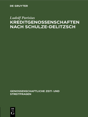 cover image of Kreditgenossenschaften nach Schulze-Delitzsch